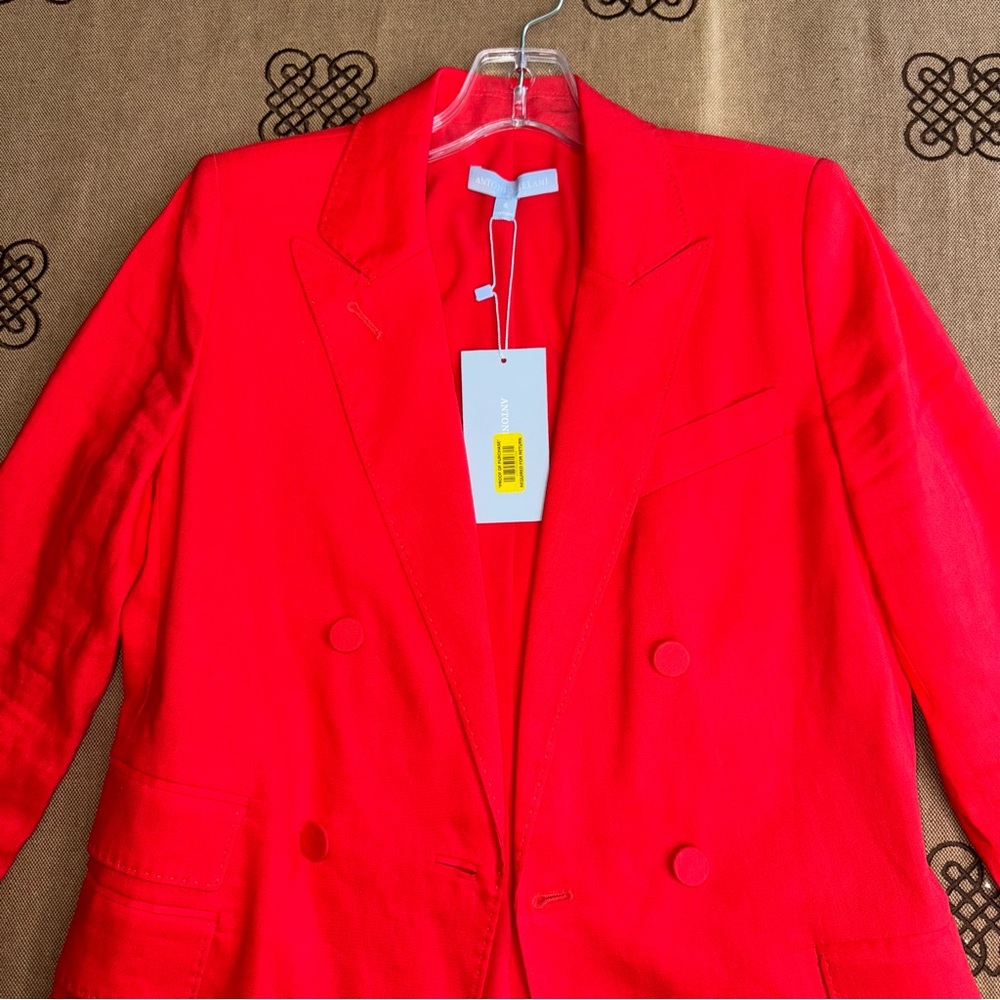 Antonio Melani Riviera Notch Lapel Long Sleeve Linen Blend Button Front Blazer - Picture 5 of 16